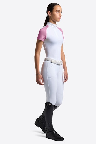 Rider's Gene Kortärmad Micro Perforated Jersey Inserts Competition Zip Shirt för flickor