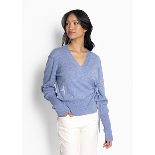 LEAH Wrap Cardigan Faded Denim