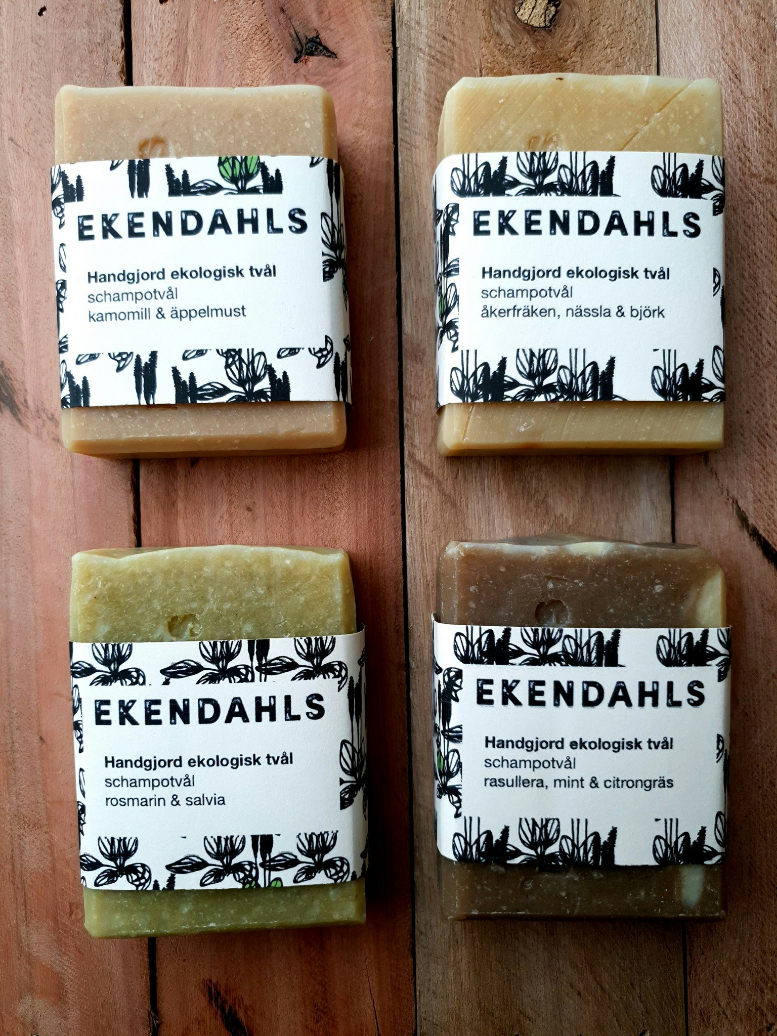 Ekendahls Eko Shampotvål - Åkerfräken, nässla & björk (citrongräs & patchouli)