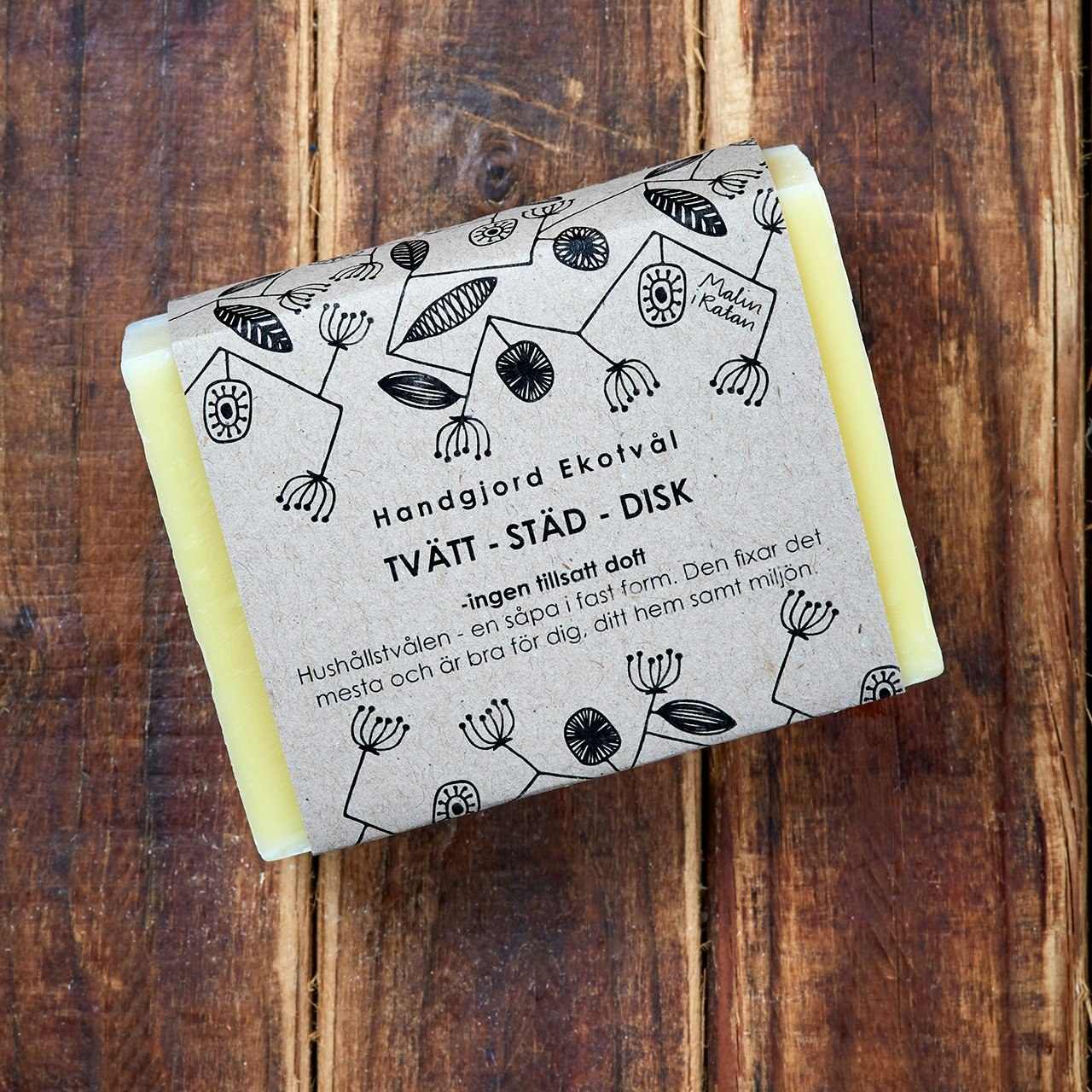 Malin i Ratan Eko Tvål - Tvätt/städ/disk (utan doft) 160g
