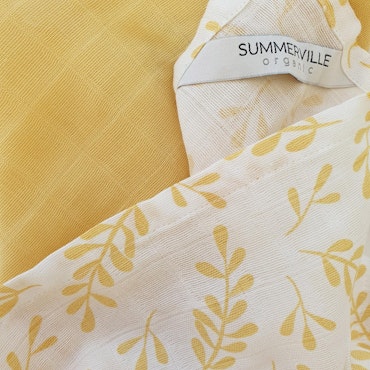 Sumerville Organic GOTS Eko Muslinfilt 2-pack  - Sun Yellow (Gul & vit)