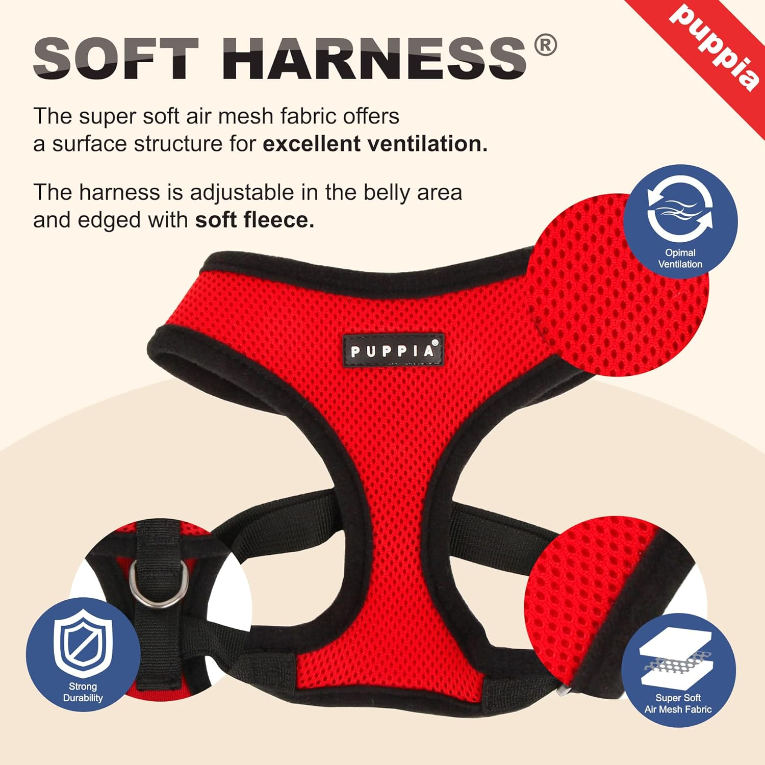 Puppia Soft Harness A Lilla / Purple