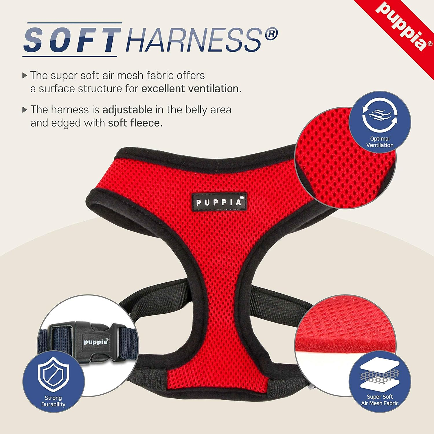 Puppia Soft Harness A Lyseblå / Sky Blue