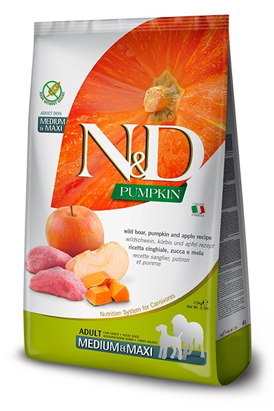 Farmina Små Voksne Hunder Villsvin, Gresskar og Eple 2,5 kg - N&D Dog Pumpkin Wild Boar & Apple Adult Mini 2,5 Kg