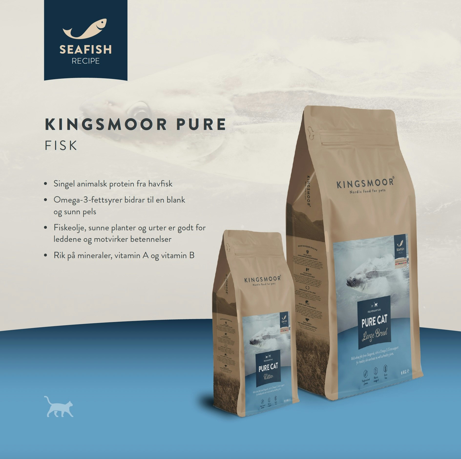 Kingsmoor Kattunge Katt Sjøfisk - Pure Seafish Kitten Cat