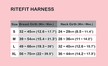 Puppia Ritefit Air Mesh Harness Rosa / Pink med justering i både nakke og bryst