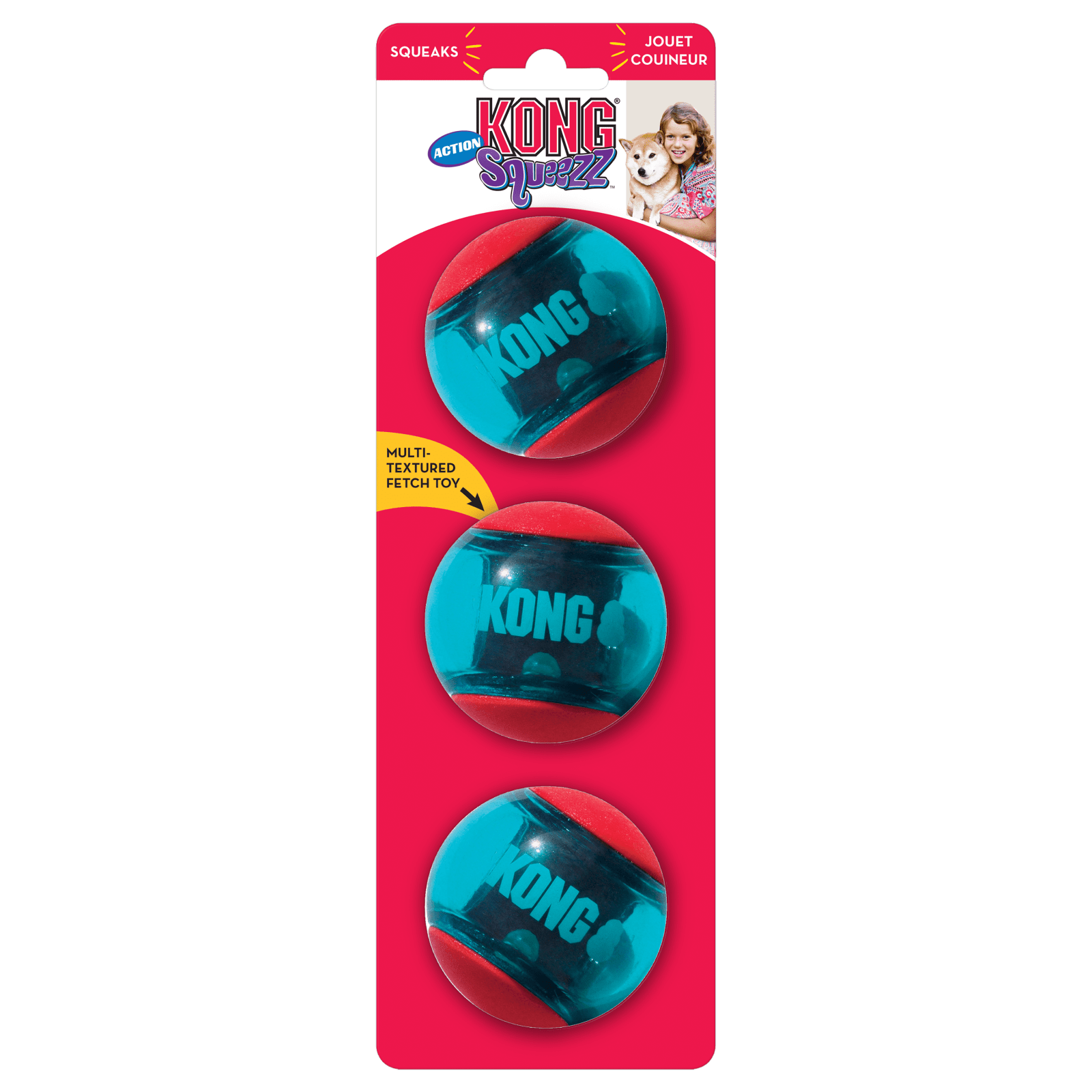KONG Squeezz Action Ball M 3pk