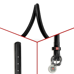 Collar Rundsydd Halsbånd "Waudog Soft" enkel Sort