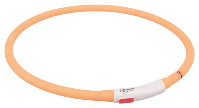 Lysende Halsbånd Silikon M/USB Lader XS-XL 70cm/10mm