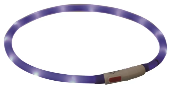 Lysende Halsbånd Silikon M/USB Lader XS-XL 70cm/10mm