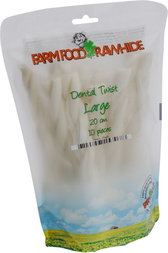 Farm Food Rawhide Dental Twist L 20cm 10stk pose
