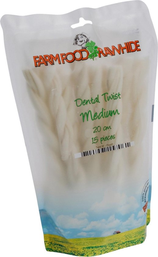 Farm Food Rawhide Dental Twist M 20 cm 15stk pose
