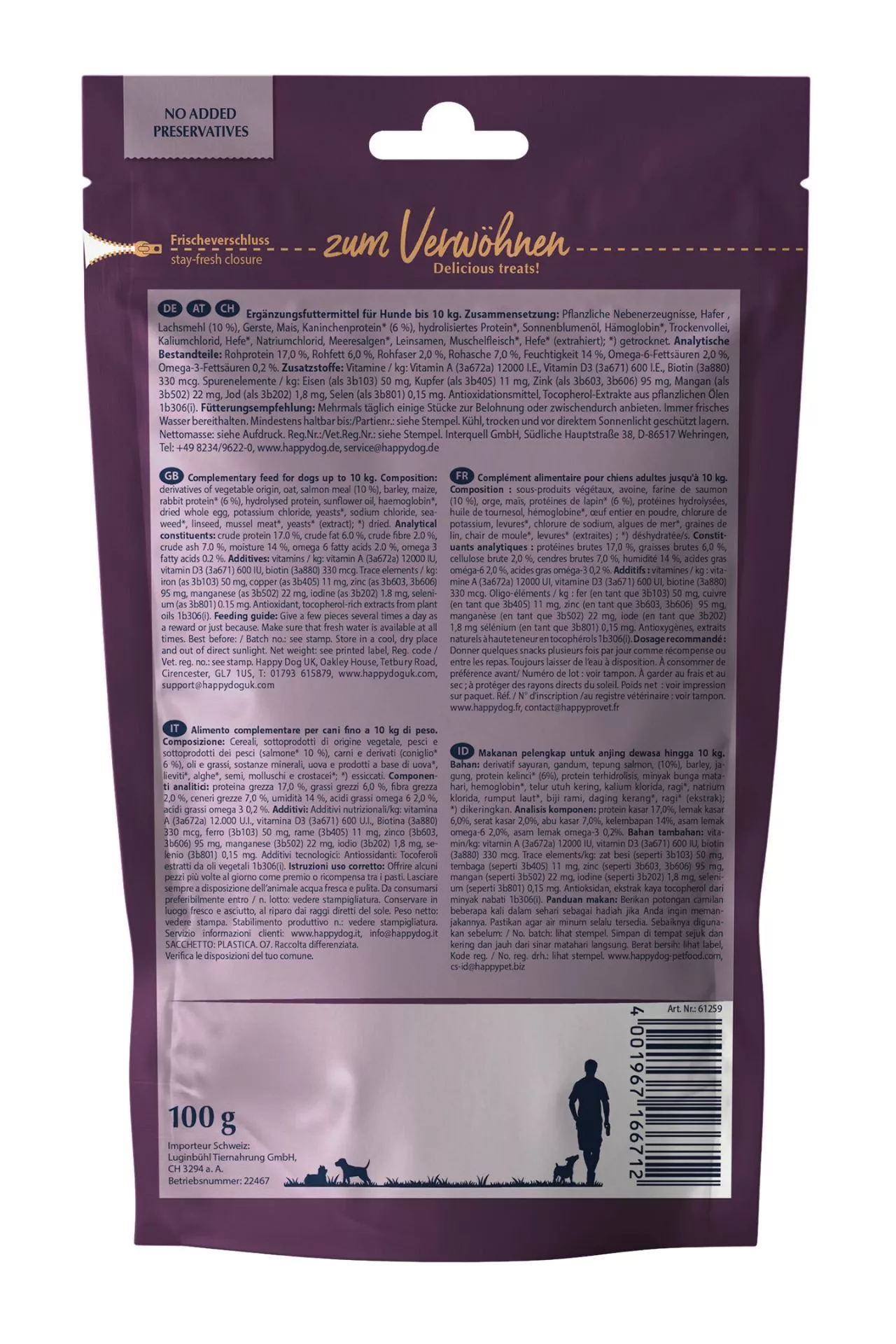 Happy Dog Soft Snack Mini Ireland (Laks & Kanin) 100g