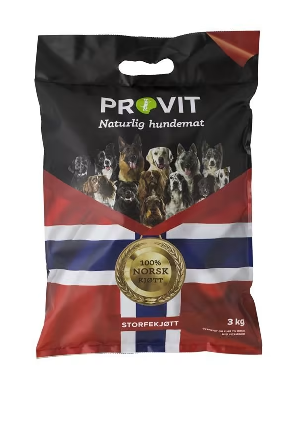 Provit Storfekjøtt i terninger m/vitamin Fryst