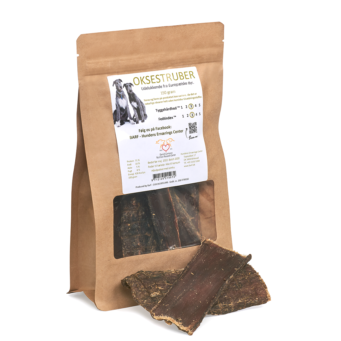 Barf oksestruper 150 gram