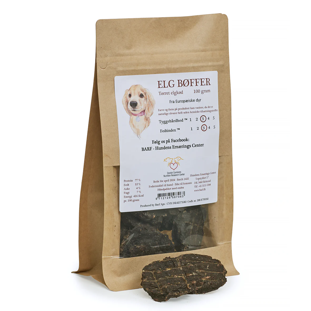 Barf elg bøffer 300 gram