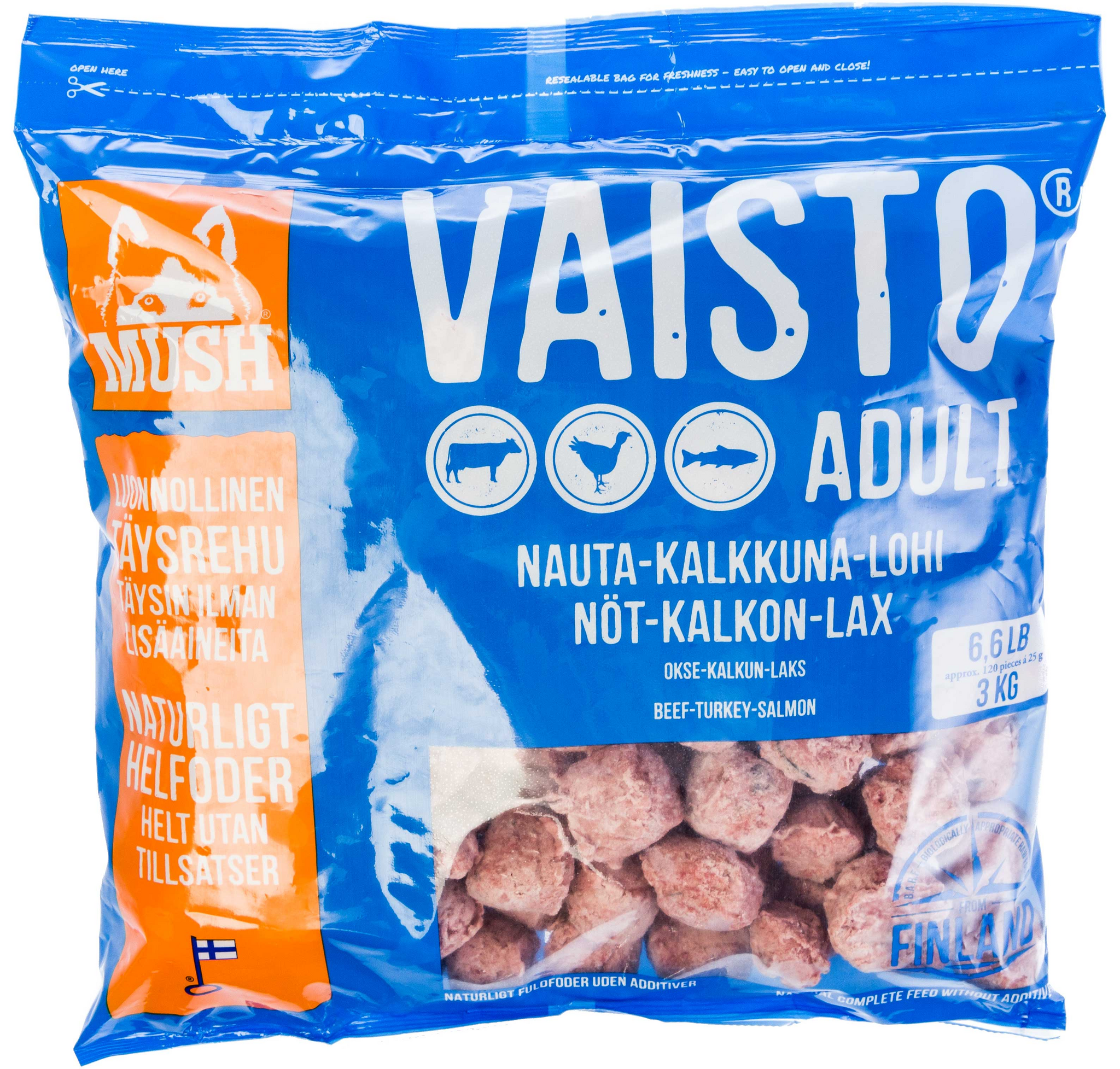 MUSH Vaisto® Okse-Kalkun-Laks (Blå)