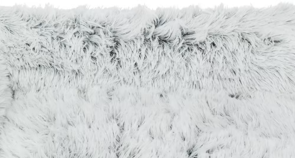 Hundeseng Harvey Bed Grå/Hvit-Sort Langhåret Plysj 80x65cm