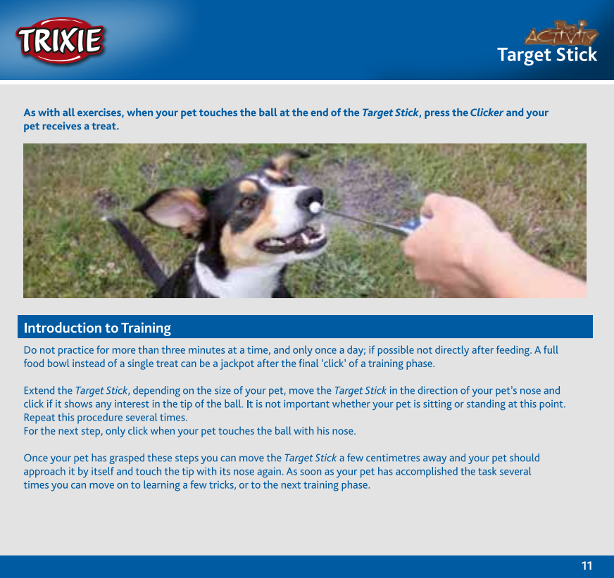 Clicker med target stick assorterte farger