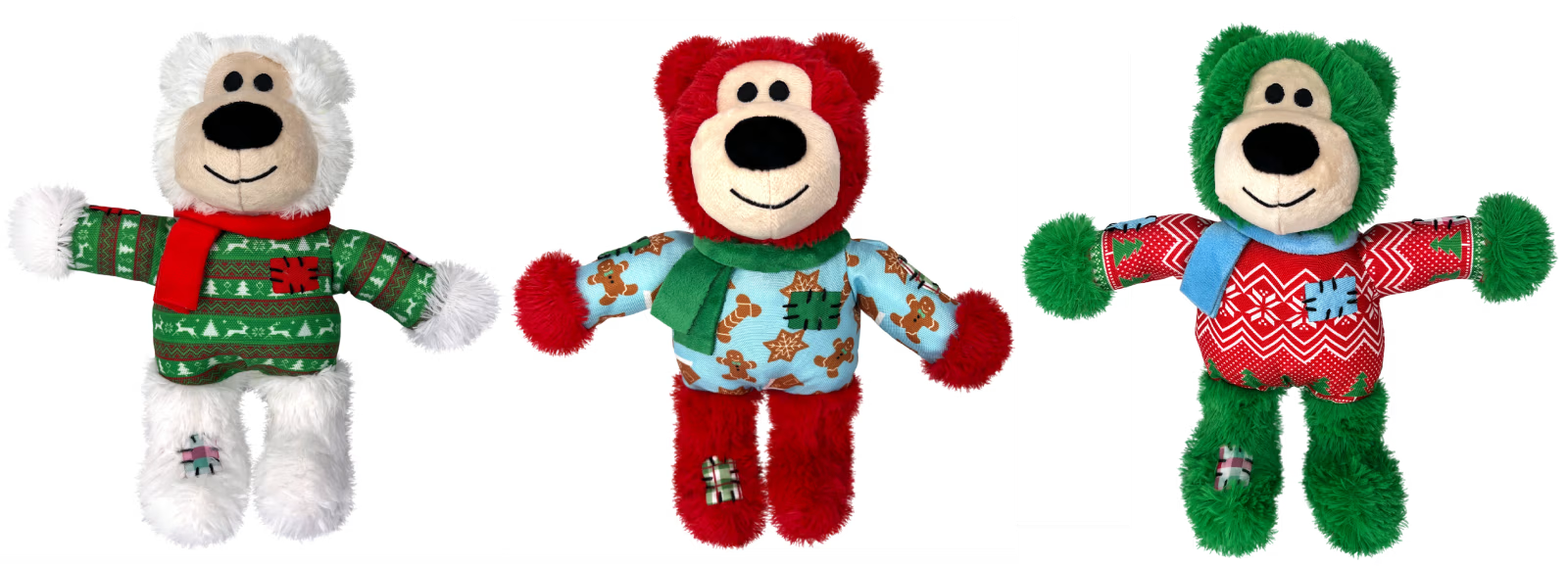 KONG Holiday Wild Knots Bear Ass. farger M/L