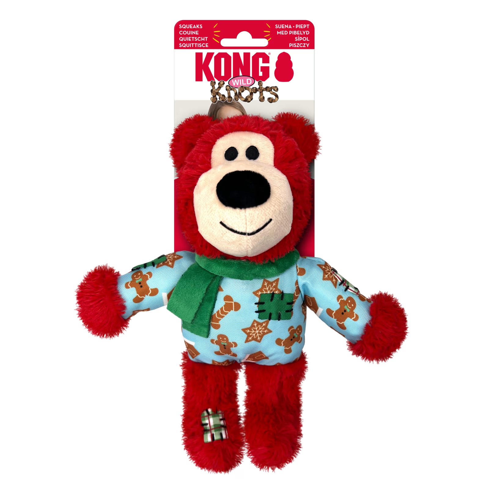 KONG Holiday Wild Knots Bear Ass. farger M/L