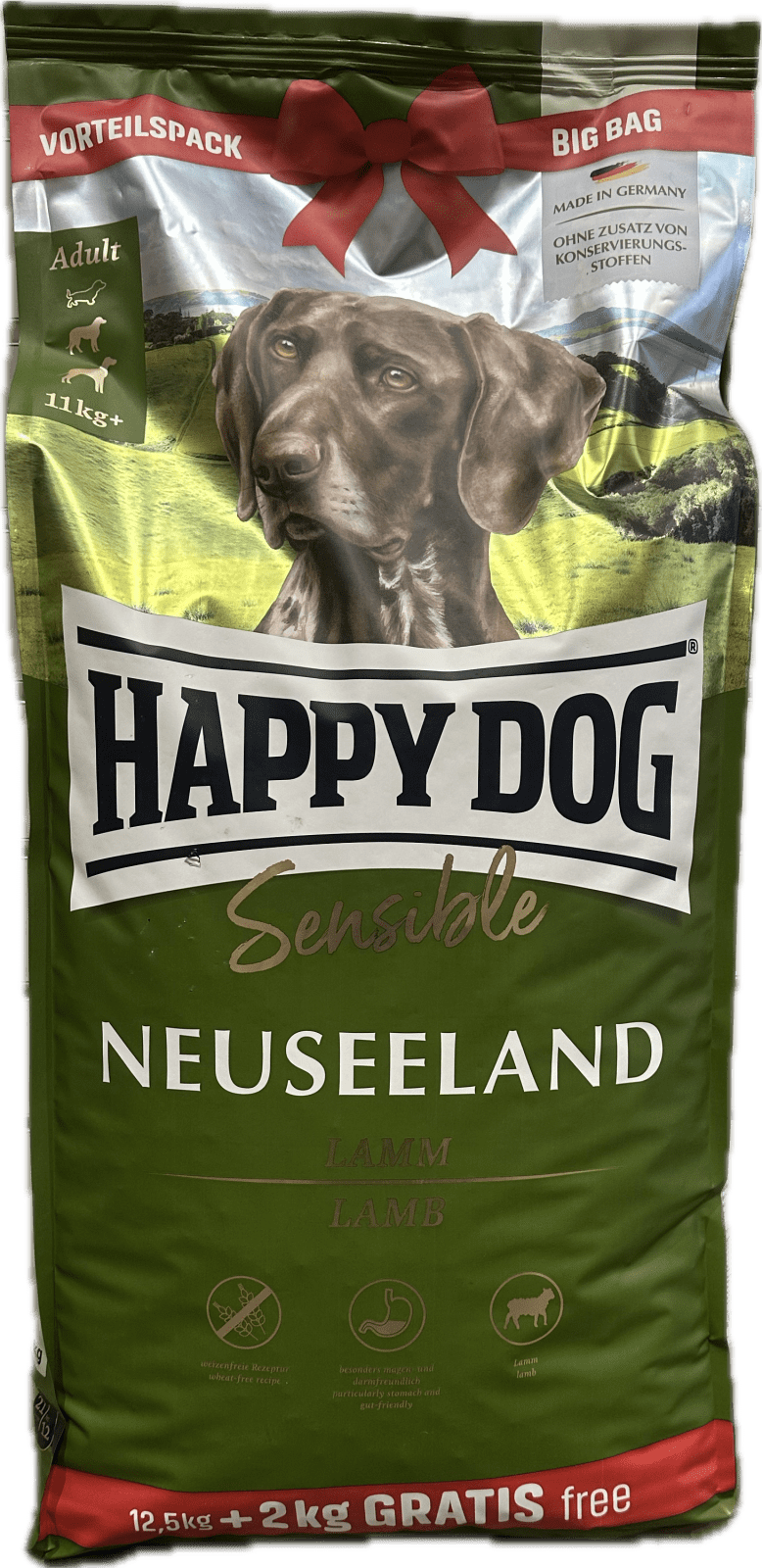 Happy Dog Sensible Neuseeland Overfilled Bag 12,5Kg+2kg M/20% Lam