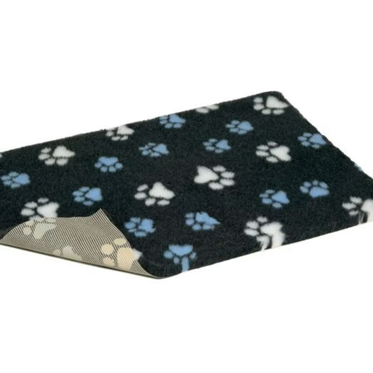 Vetbed 100x150cm Duo-Paw Charcoal / Blue & White Paws, Petlife Original
