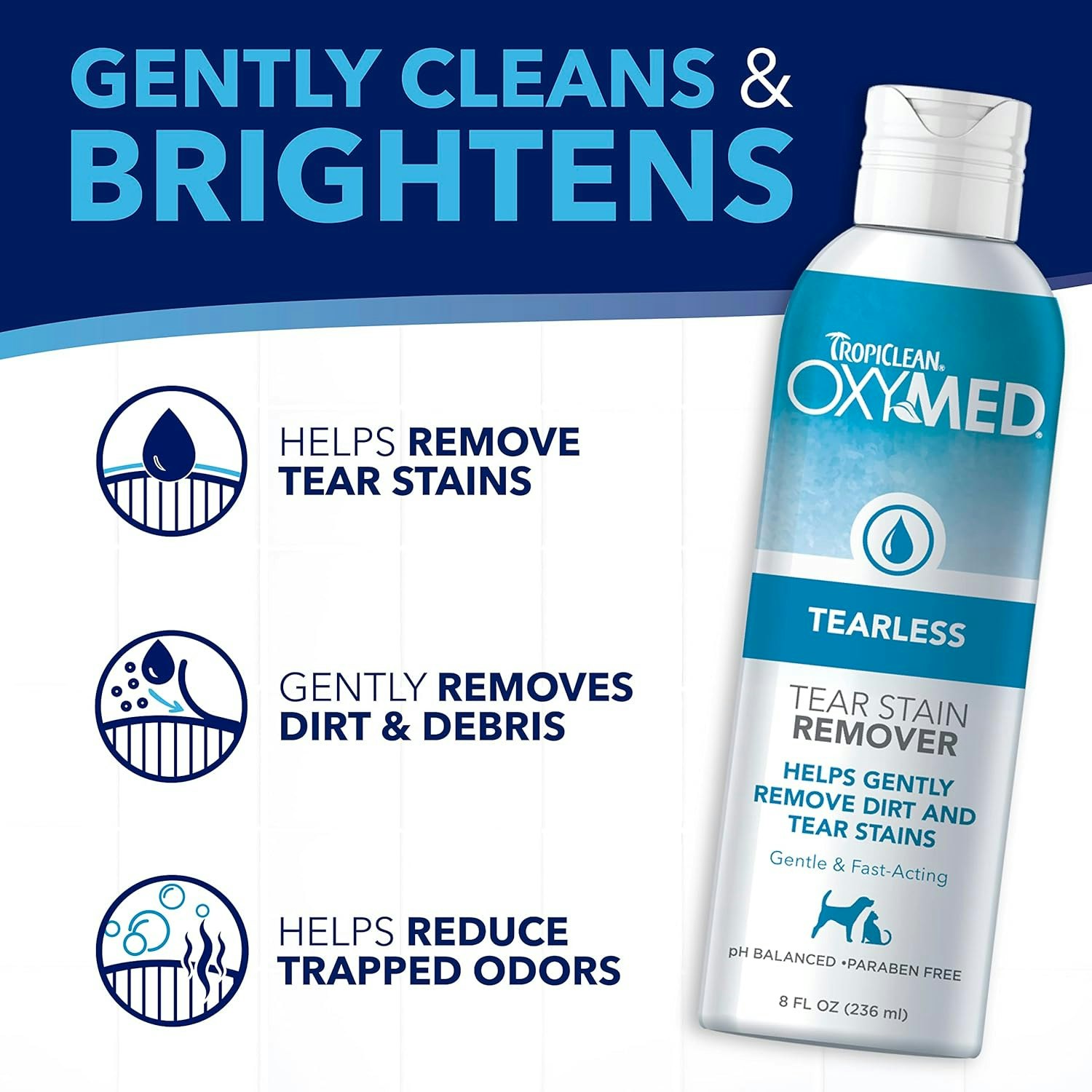 Tropiclean Tear Stain Remover Tearless OxyMed 236ml