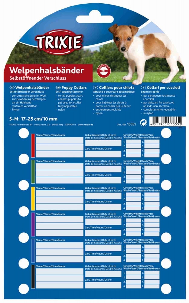 Valpesett 17-25cm S/M 6stk 2 fargesett