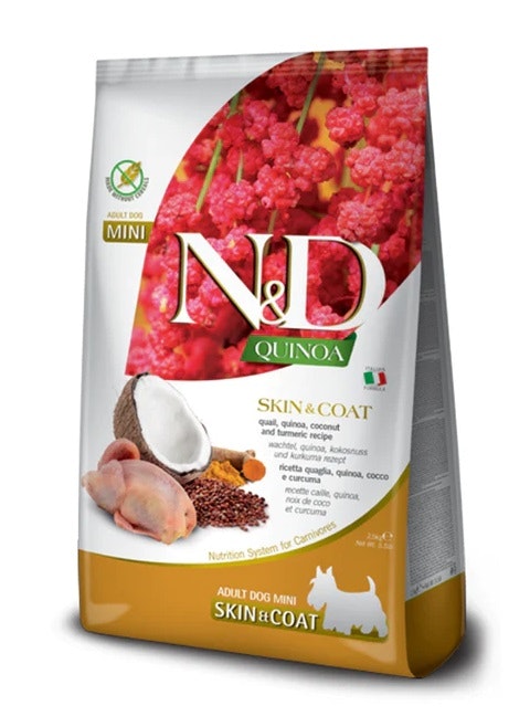 Farmina N&D Dog Quinoa Skin & Coat, Quail & Coconut Adult Mini 2,5 Kg