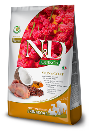 Farmina N&D Dog Quinoa Skin & Coat, Quail & Coconut Adult All Breeds 7 Kg