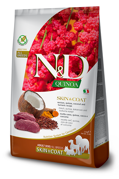 Farmina N&D Dog Quinoa Skin & Coat, Venison & Coconut Adult All Breeds 7 Kg