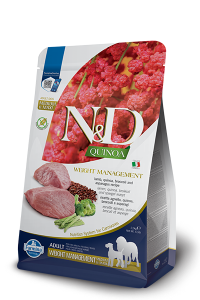 Farmina N&D Dog Quinoa Weight Management Lamb & Broccoli Adult Medium & Maxi 7 Kg
