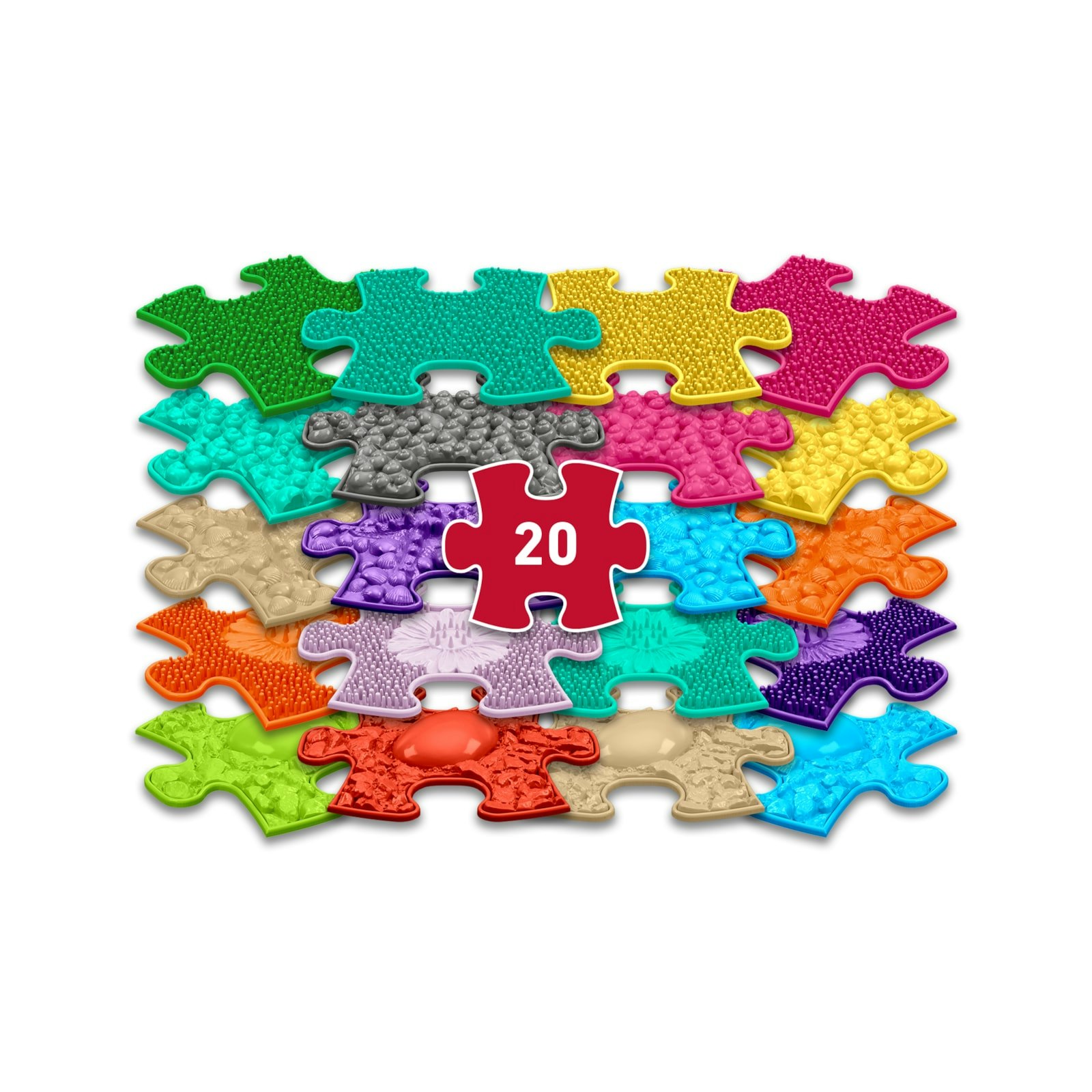 Muffik Mini puzzles set 20stk + Oppbevaringsboks Liten