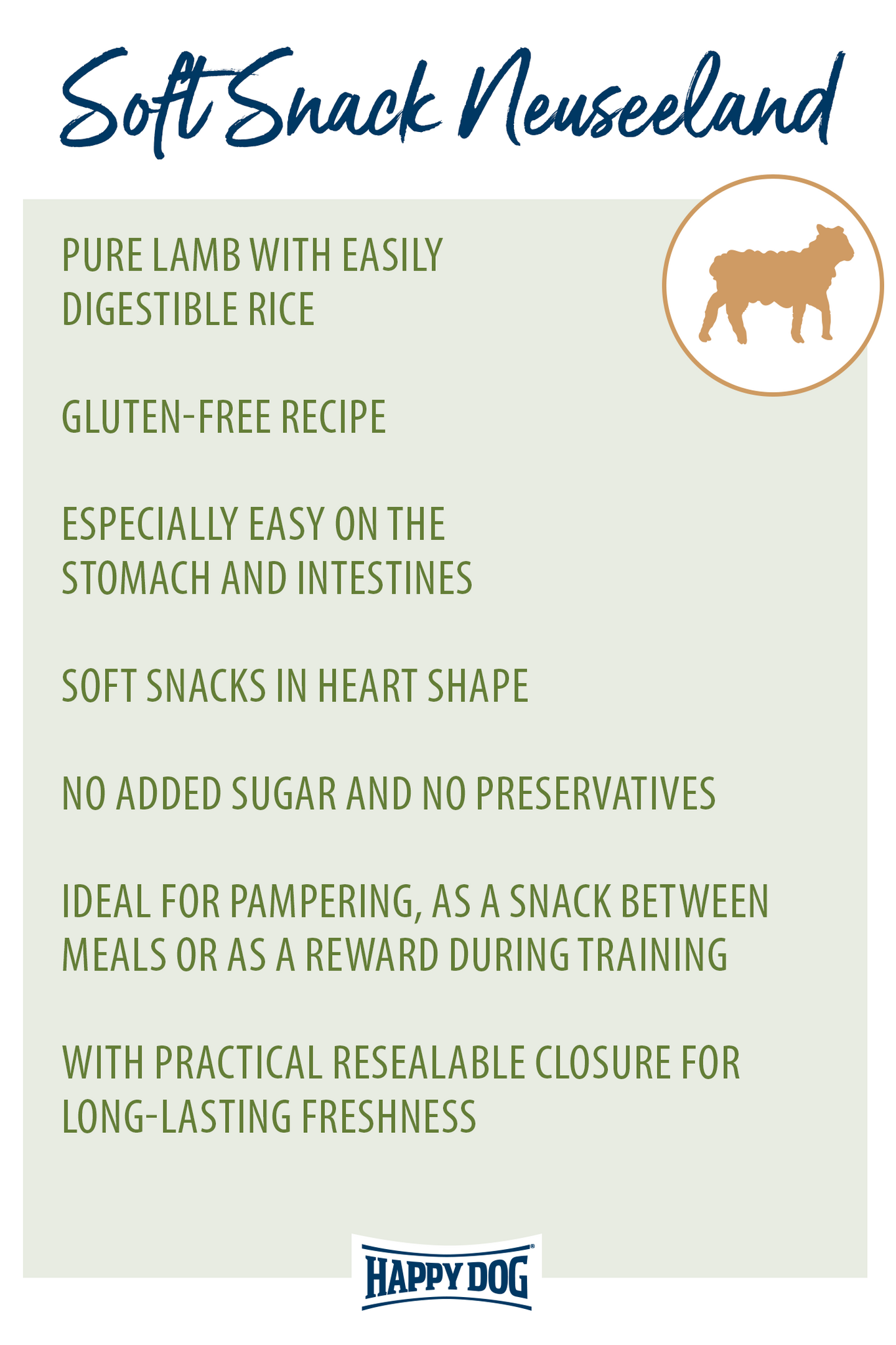 Happy Dog Soft Snack Neuseeland (Lam) 100g