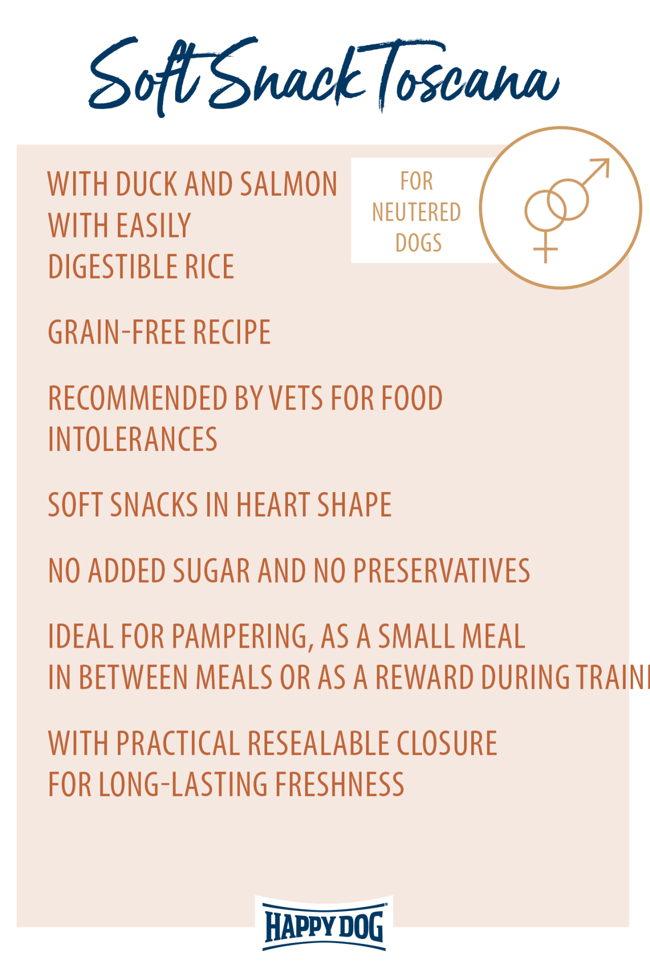 Happy Dog Soft Snack Toscana (And & Laks) 100g