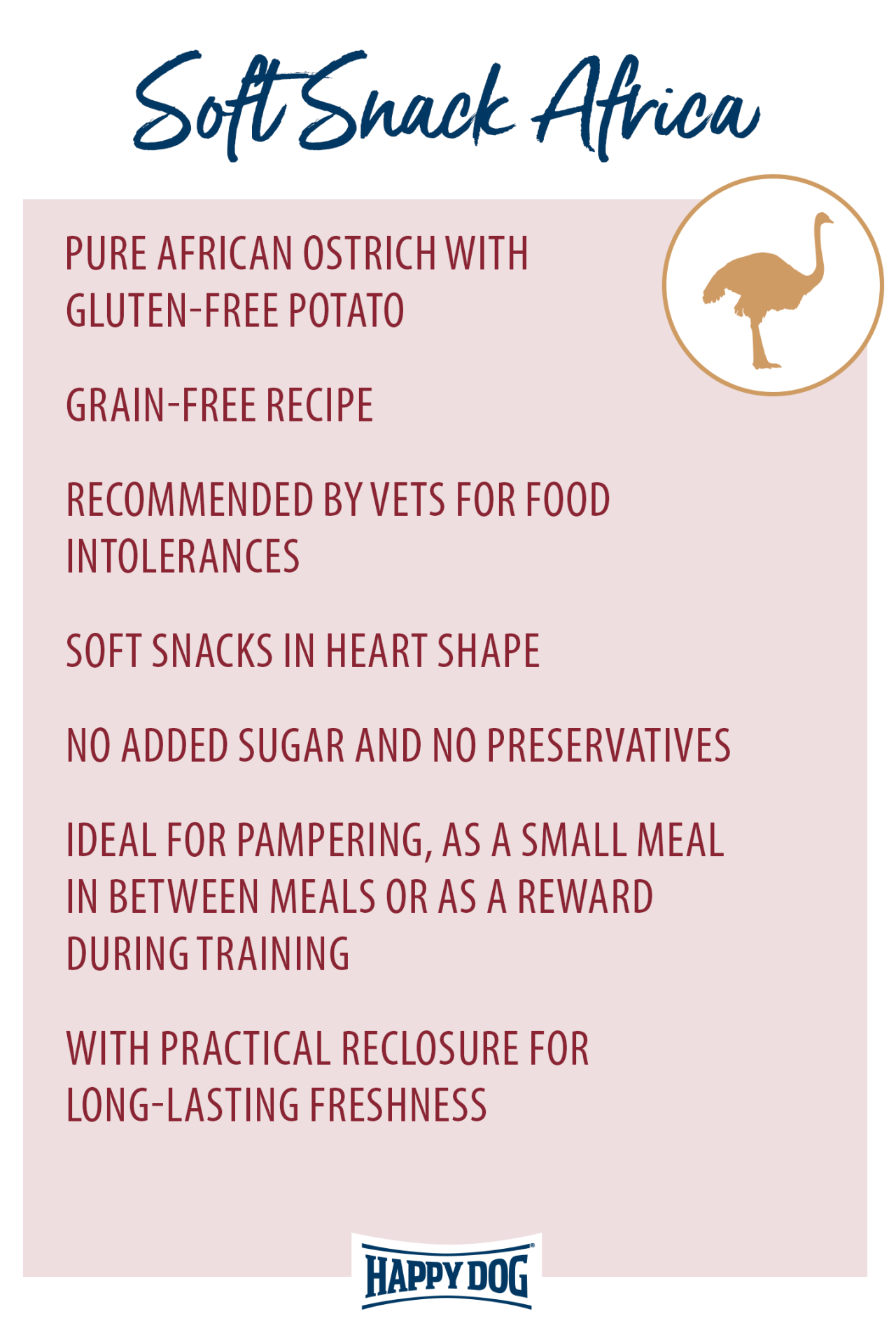 Happy Dog Soft Snack Mini Africa (Struts) 100g