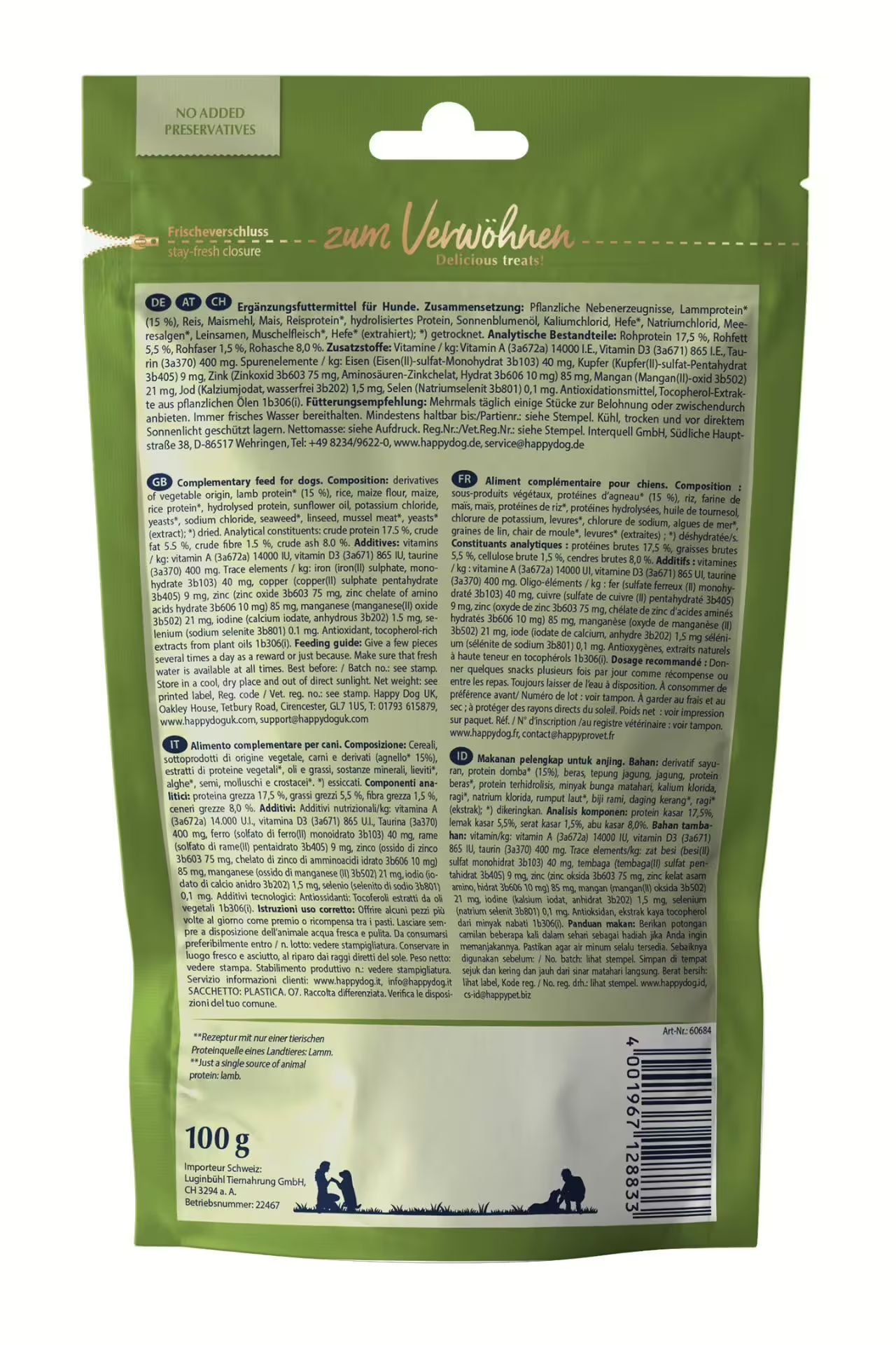 Happy Dog Soft Snack Neuseeland (Lam) 100g