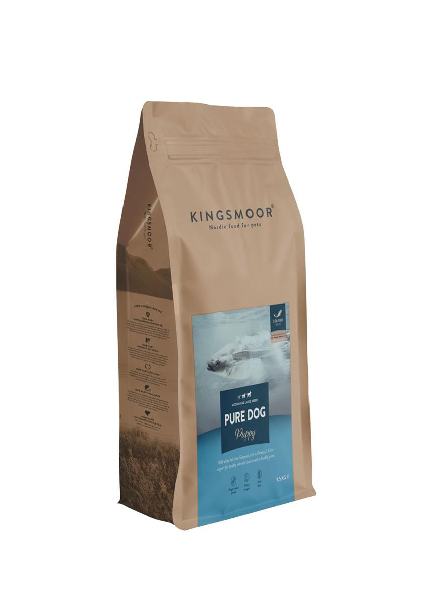 Kingsmoor Valp Mellom og Stor Hund Sjøfisk 9,5 kg - Pure Seafish Puppy Large Dog 9,5 kg