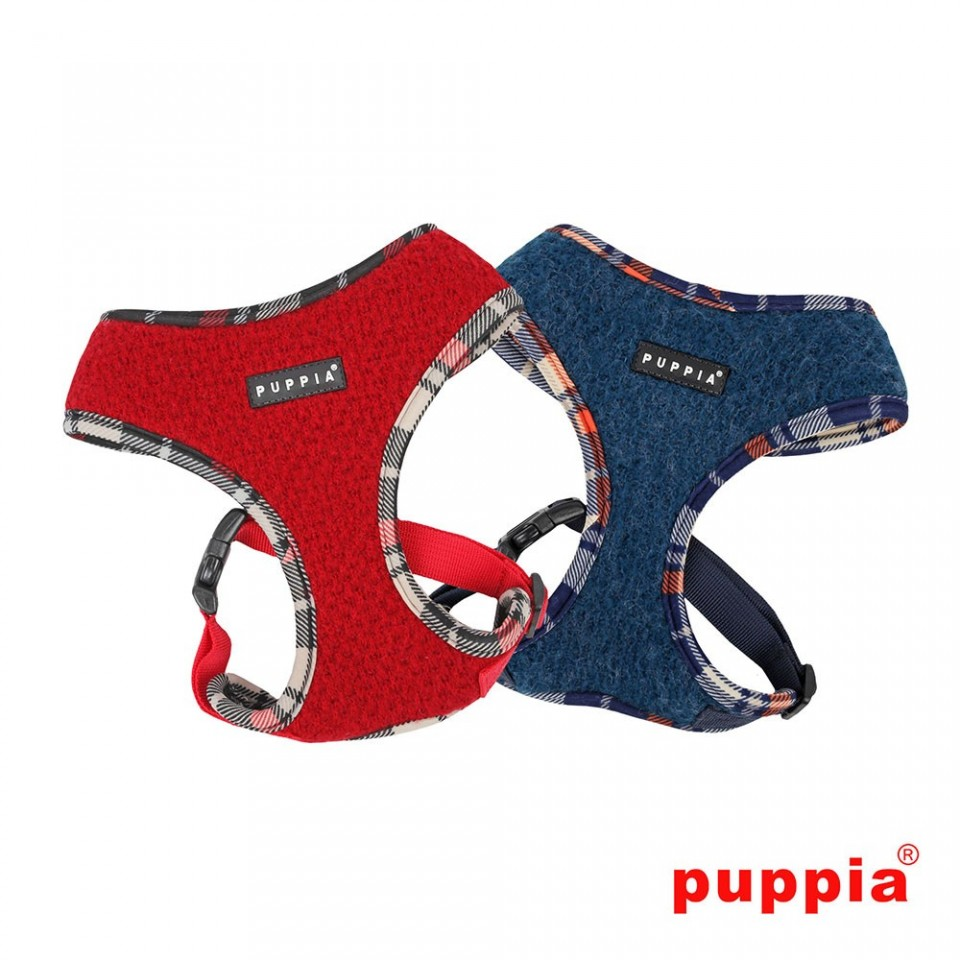 Puppia Smurf Harness A Blå / Navy L & Rød / Red L