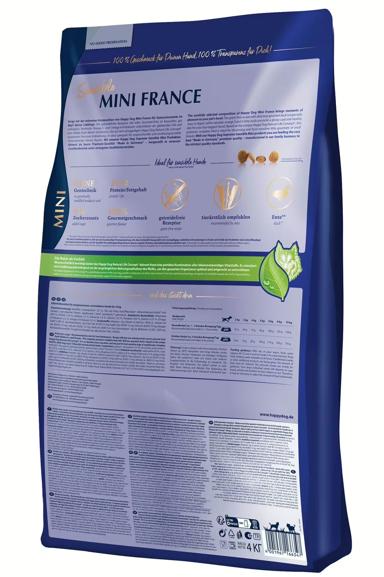 Happy Dog Sensible Mini France 4Kg M/And og Potet