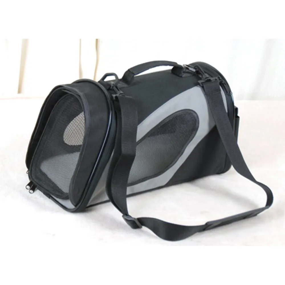 Transportveske Nylon Skråstilt Svart/grå Small 39x21x23cm