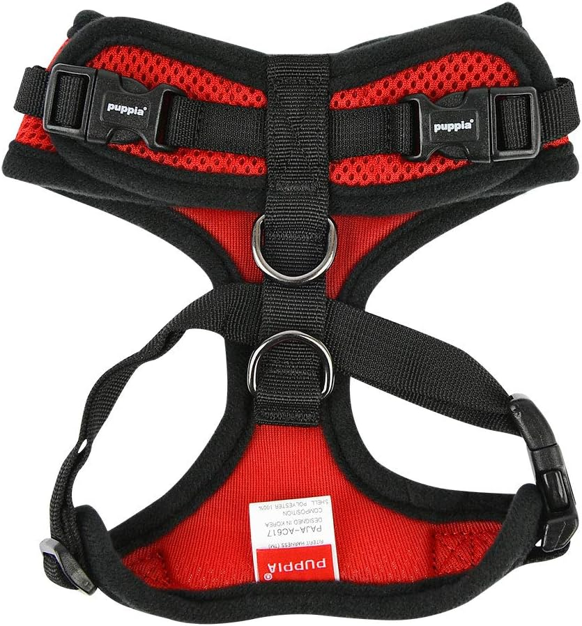 Puppia Ritefit Air Mesh Harness Rød / Red med justering i både nakke og bryst XL