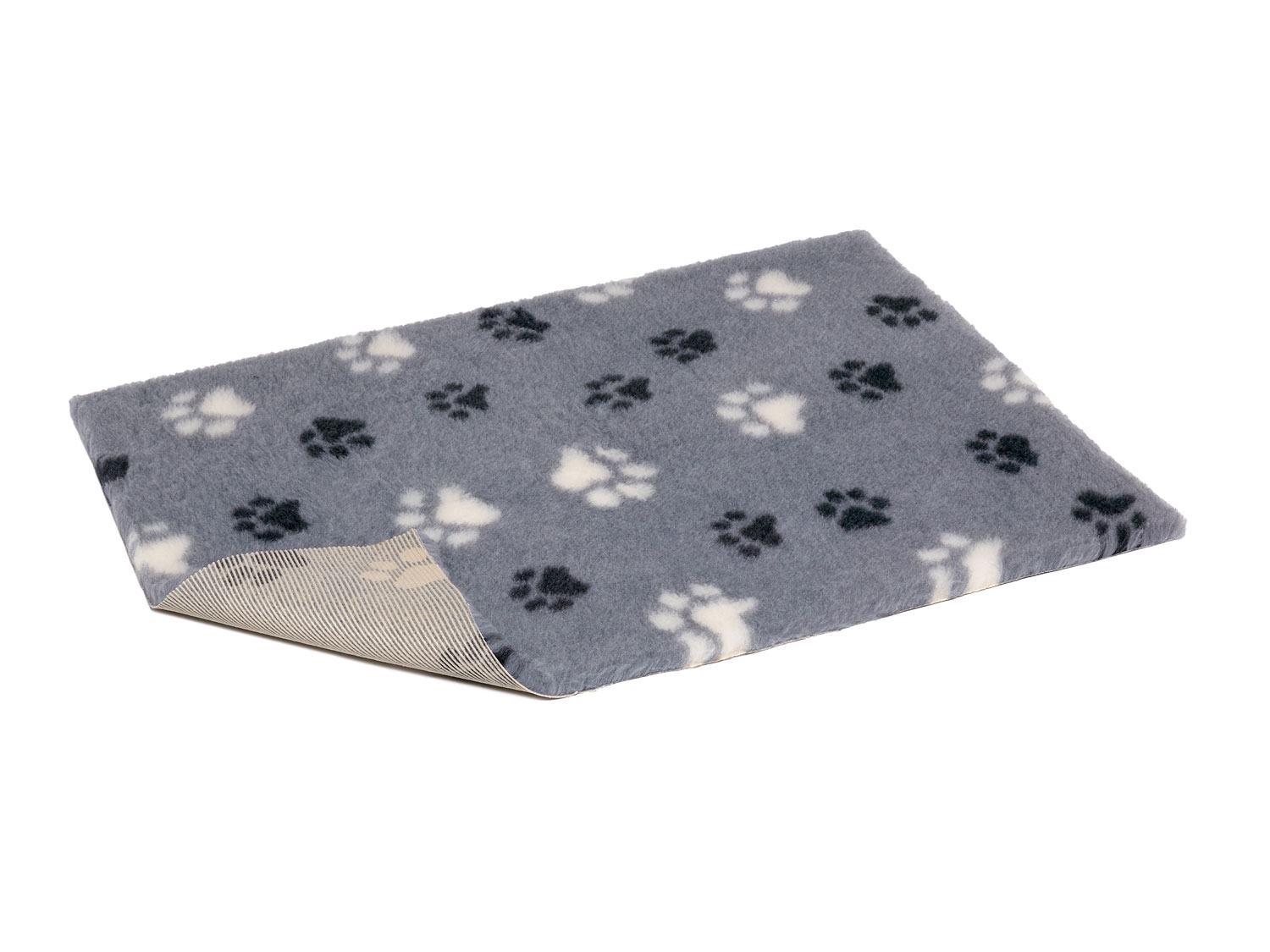 Vetbed 50x75cm Duo-Paw Grey with Black & White Paws, Petlife Original