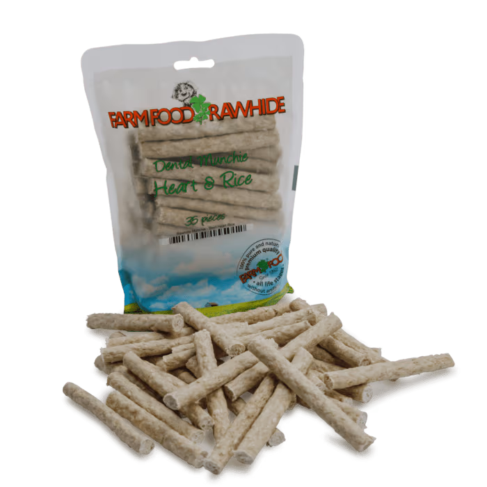 Farm Food Rawhide Munchie Heart & Rice 35stk pose - Hjerte og Ris