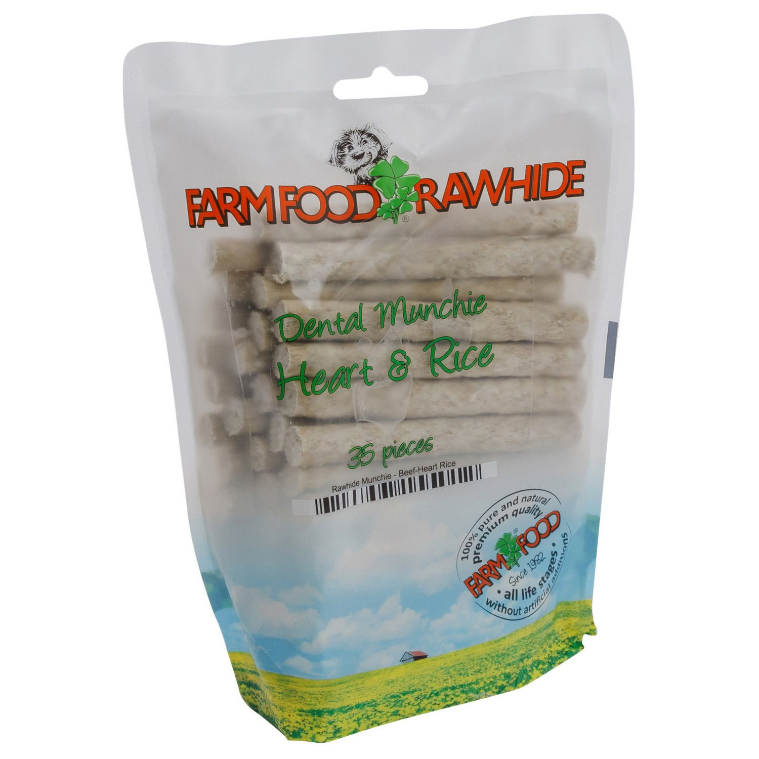 Farm Food Rawhide Munchie Heart & Rice 35stk pose - Hjerte og Ris