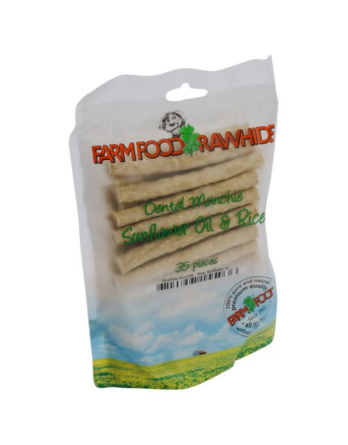 Farm Food Rawhide Munchie Sunflower Oil & Rice 35stk pose - Solsikkeolje og Ris