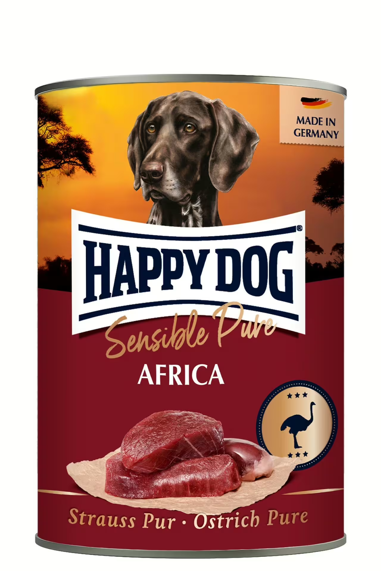 Happy Dog Boksemat Sensible Pure Africa M/Struts 400g