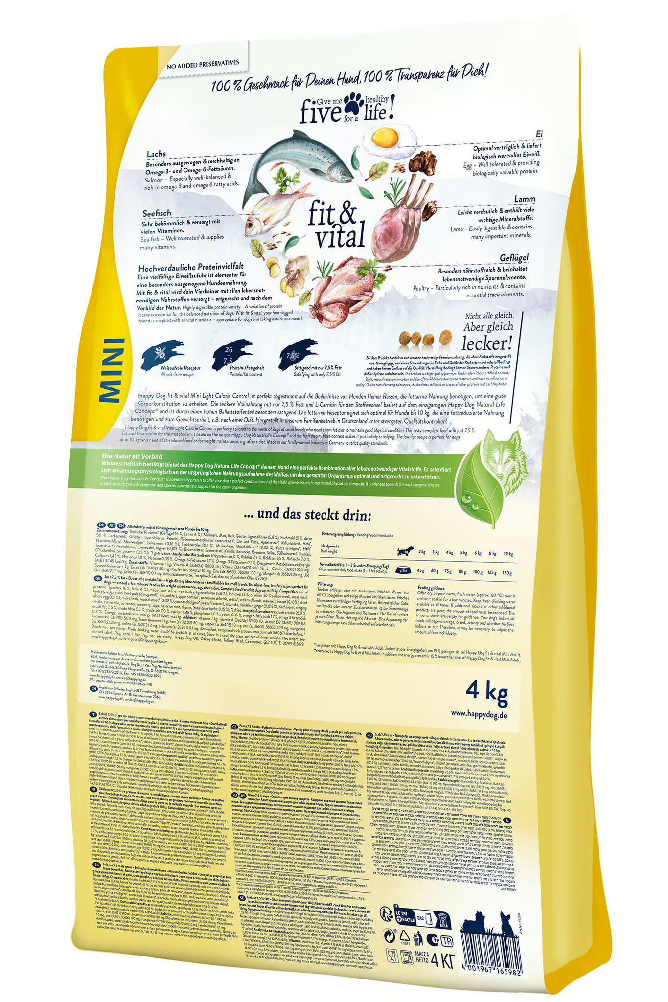 Happy Dog Fit & Vital Mini Light Calorie Control 4Kg