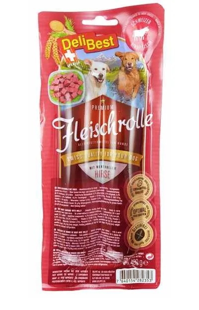 Delibest Sensi Hundepølse Storfe med hirse 2x400 gram
